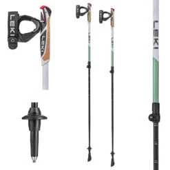 LEKI Spin Shark SL Weiß/grün - Verstellbare Nordic Walking Stöcke